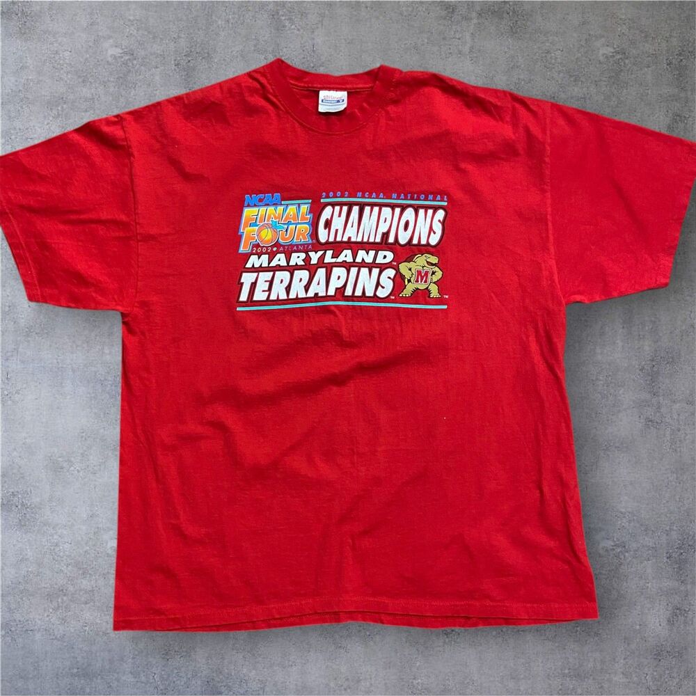 Hanes Vintage Y2K Maryland Terrapins Final Four Champions Tee Red Men's Size XXL